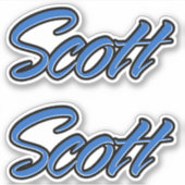 Scott Name blue Aufkleber Sticker Stickerset (Voorkant)