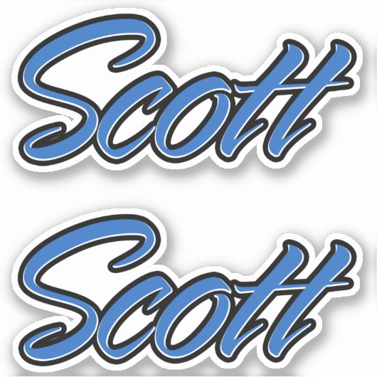 Scott Name blue Aufkleber Sticker Stickerset (Voorkant)