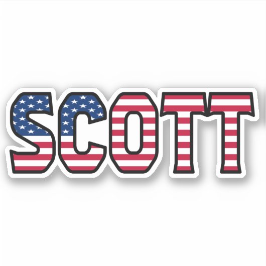 Scott Name Vorname USA Sticker Stickerset (Voorkant)