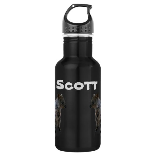Scott Name with Australian Quokkas, Water Bottle Waterfles (Voorkant)