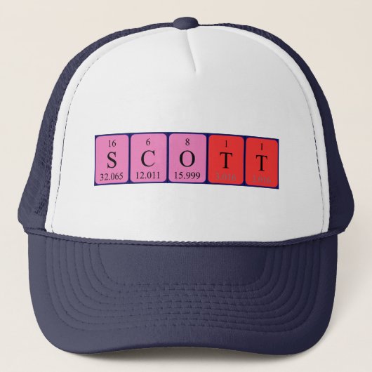 Scott periodiek lijstnaam pet (Voorkant)