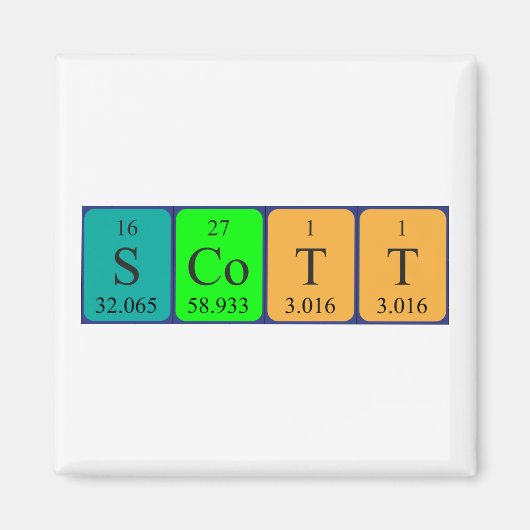 Scott periodieke lijstnaam magnet (Voorkant)