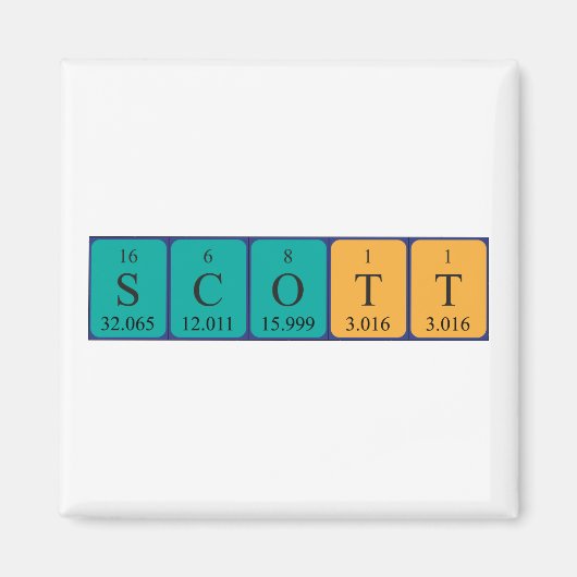 Scott periodieke lijstnaam magnet (Voorkant)