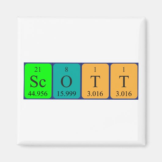 Scott periodieke lijstnaam magnet (Voorkant)