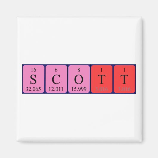 Scott periodieke lijstnaam magnet (Voorkant)