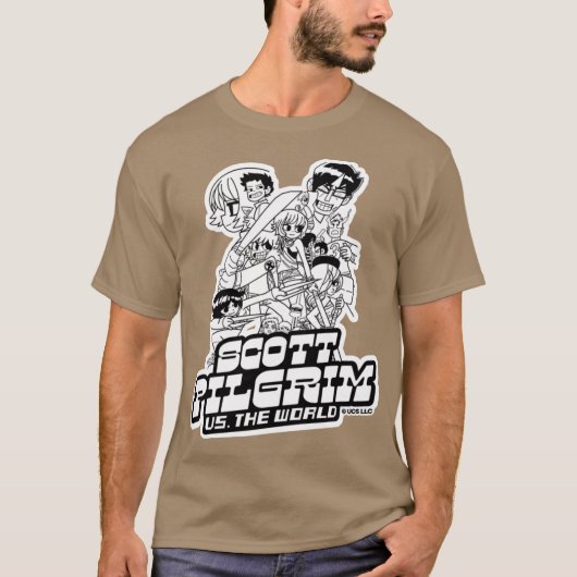 Scott Pilgrim and white characters Birthday party T-shirt (Voorkant)