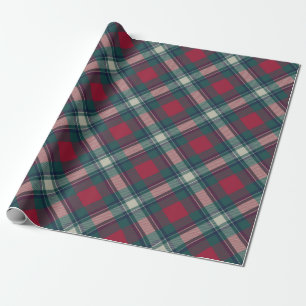 Scott Red Green Modern Scottish Tartan Cadeaupapier