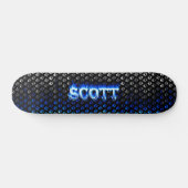 Scott skateboard blauw vuur en vlammenontwerp (Horizontaal)