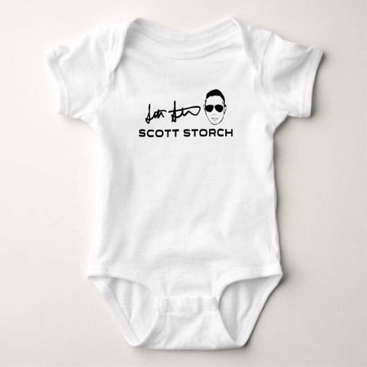 Scott Storch White Baby One Piece Baby Bodysuit (Voorkant)