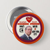 Scott Stringer NYC Mayor 2013 Ronde Button 7,6 Cm (Voorkant /achterkant)
