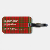 Scott tartan red green plaid bagagelabel (Achterkant horizontaal)