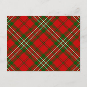 Scott tartan red green plaid briefkaart