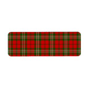 Scott tartan red green plaid etiket