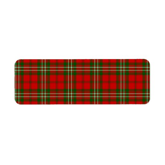 Scott tartan red green plaid etiket (Voorkant)