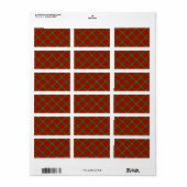 Scott tartan red green plaid etiket (Full Sheet)