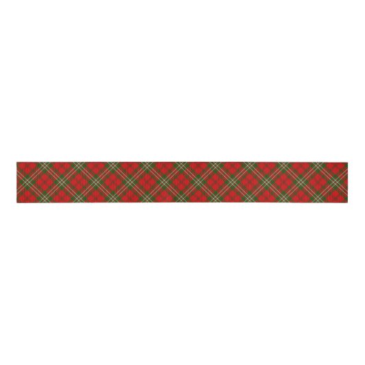 Scott tartan red green plaid grosgrain lint (Voorkant)
