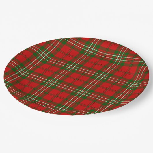 Scott tartan red green plaid papieren bordje (Gekanteld)
