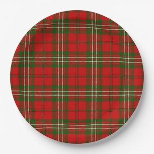 Scott tartan red green plaid papieren bordje
