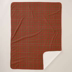 Scott tartan red green plaid sherpa deken
