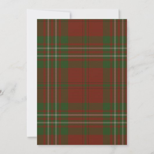 Scott Tartan Wedding Invitation Kaart (Achterkant)