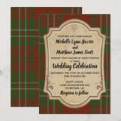 Scott Tartan Wedding Invitation Kaart (Voorkant / Achterkant)