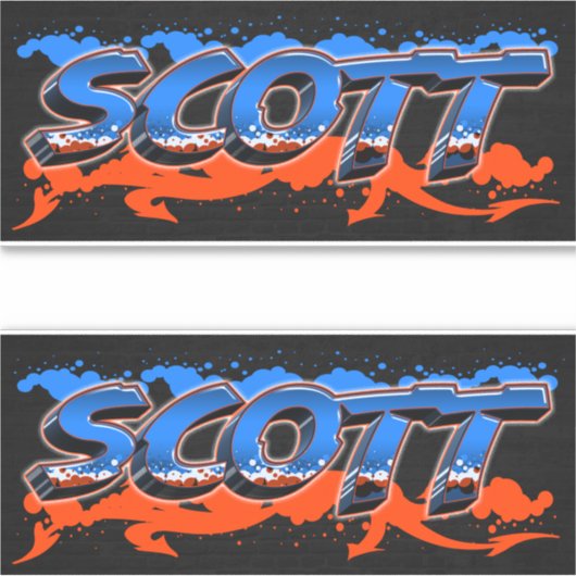 Scott Vorname Name Graffiti Aufkleber Sticker (Voorkant)