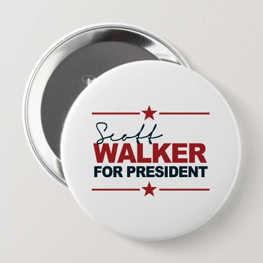 Scott Walker For President 2016 Handtekening Ronde Button 4,0 Cm (Voorkant /achterkant)