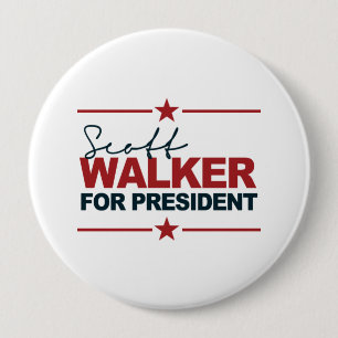 Scott Walker For President 2016 Handtekening Ronde Button 4,0 Cm