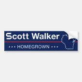 Scott Walker Homegrown in Wisconsin Bumpersticker (Voorkant)