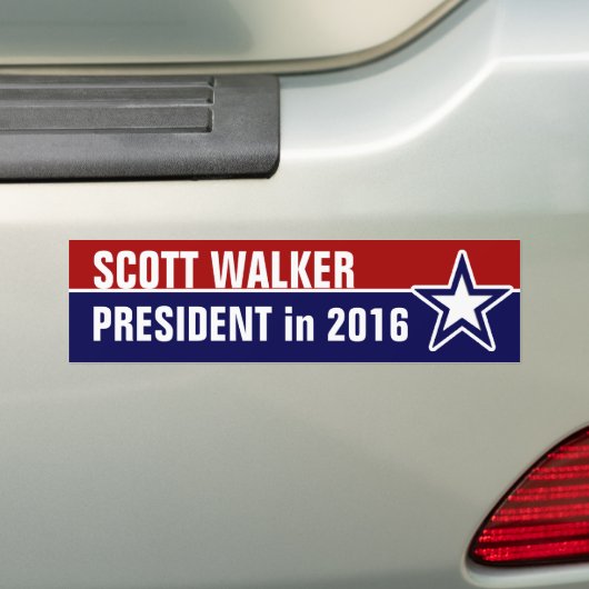 Scott Walker in 2016 Bumpersticker (Op auto)