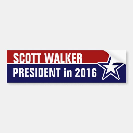 Scott Walker in 2016 Bumpersticker (Voorkant)