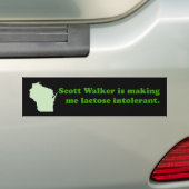 Scott Walker intolerantie Bumpersticker (Op auto)