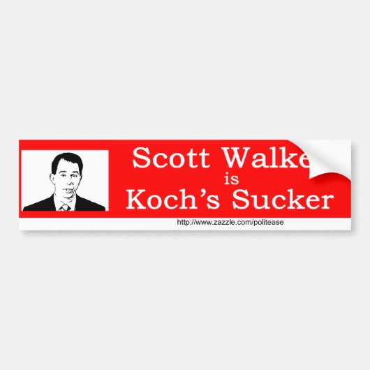 Scott Walker Koch's Sucker BS Bumpersticker (Voorkant)