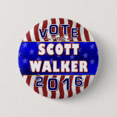 Scott Walker President 2016 Verkiezingsrepublikein Ronde Button 5,7 Cm (Voorkant)