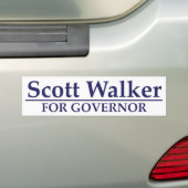 Scott Walker voor gouverneur Bumpersticker (Op auto)