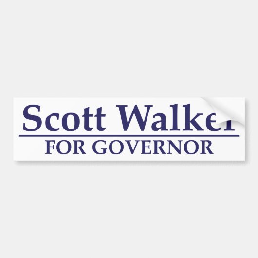 Scott Walker voor gouverneur Bumpersticker (Voorkant)
