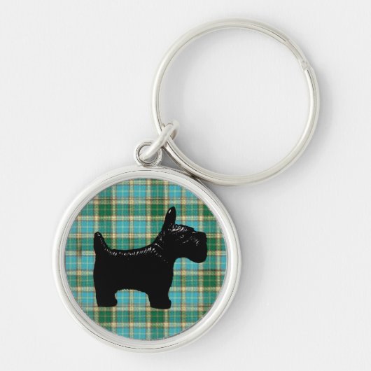 Scotte Dog Tartan Sleutelhanger (Voorkant)
