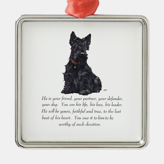 Scottie Aandenken Ornament - MANNETJE (Voorkant)