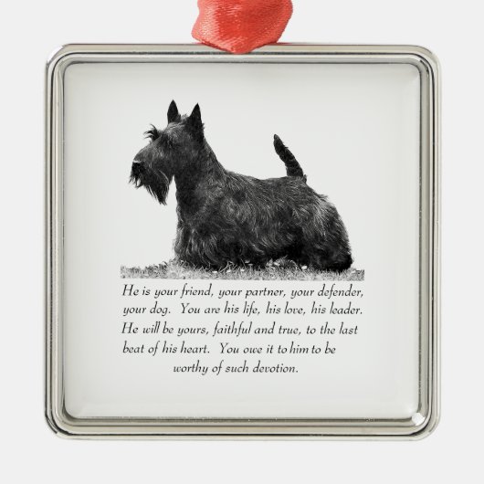 Scottie Aandenken Ornament - MANNETJE (Voorkant)