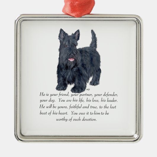 Scottie Aandenken Ornament - MANNETJE (Voorkant)