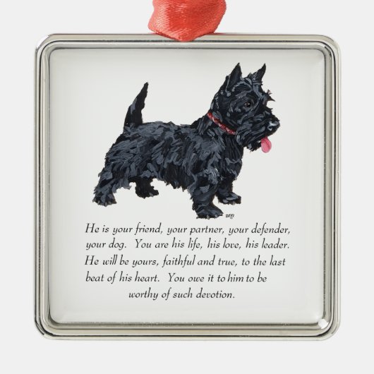 Scottie Aandenken Ornament - MANNETJE (Voorkant)