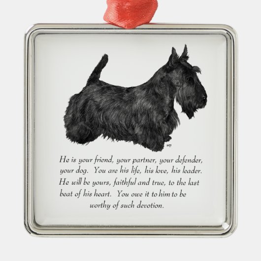 Scottie Aandenken Ornament - MANNETJE (Voorkant)