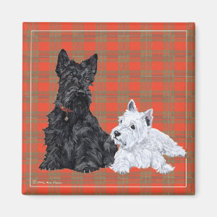 Scottie Adult & Westie Puppy Magneet