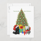 Scottie and Westie kerstboom Feestdagenkaart (Voorkant / Achterkant)