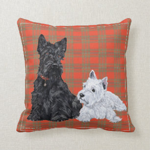 Scottie and Westie Pup - Terrier Pillow Kussen