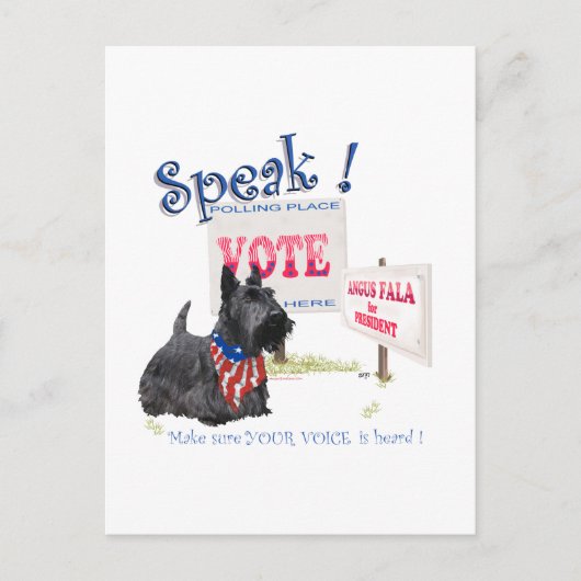 Scottie Angus Fala voor President Briefkaart (Voorkant)