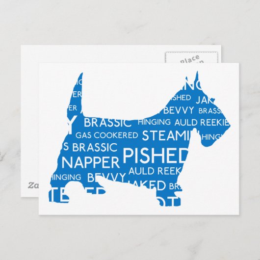 scottie Auld Reekie Scottish Slang.png Briefkaart (Voorkant / Achterkant)