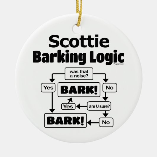 Scottie Barking Logic Keramisch Ornament (Voorkant)