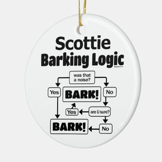 Scottie Barking Logic Keramisch Ornament (Links)
