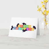 Scottie Birthday Blocks Kaart (Gele Bloem)